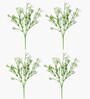 Set Of 4 White Plastic Silk Faux Artificial Plants