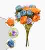 Set Of 2 Multicolor Plastic 12 Flowers Silk Rose Artificial Flowers
