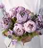 Set Of 2 Purple Plastic 12 Flowers Silk Rose Artificial Flowers