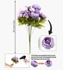 Set Of 2 Purple Plastic 12 Flowers Silk Rose Artificial Flowers