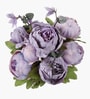 Set Of 2 Purple Plastic 12 Flowers Silk Rose Artificial Flowers