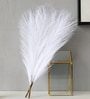 Set Of 6 White Plastic Pampas Grass Sticks Artificial Flowers