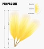 Set Of 3 Yellow Plastic Pampas Grass Sticks Artificial Flowers