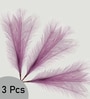 Set Of 3 Purple Plastic Pampas Grass Sticks Artificial Flowers