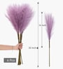 Set Of 6 Purple Plastic Pampas Grass Sticks Artificial Flowers