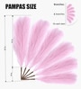 Set Of 6 Pink Plastic Pampas Grass Sticks Artificial Flowers
