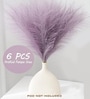 Set Of 6 Purple Plastic Pampas Grass Sticks Artificial Flowers