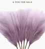 Set Of 6 Purple Plastic Pampas Grass Sticks Artificial Flowers