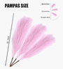 Set Of 3 Pink Plastic Pampas Grass Sticks Artificial Flowers