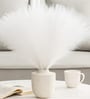 Set Of 3 White Plastic Pampas Grass Sticks Artificial Flowers