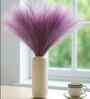 Set Of 6 Purple Plastic Pampas Grass Sticks Artificial Flowers