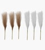 Set Of 6 Multicolor Plastic Pampas Grass Sticks Artificial Flowers