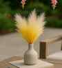 Set Of 6 Yellow Plastic Pampas Grass Sticks Artificial Flowers