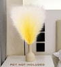 Set Of 3 Yellow Plastic Pampas Grass Sticks Artificial Flowers