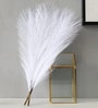 Set Of 3 White Plastic Pampas Grass Sticks Artificial Flowers