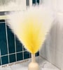 Set Of 6 Yellow Plastic Pampas Grass Sticks Artificial Flowers
