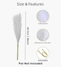 Set Of 3 White Plastic Pampas Grass Sticks Artificial Flowers