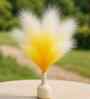 Set Of 6 Yellow Plastic Pampas Grass Sticks Artificial Flowers