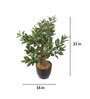 Artificial Green Yellow Croton Bonsai Plant with Pot