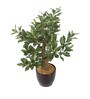 Artificial Green Yellow Croton Bonsai Plant with Pot