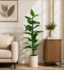 Green Fabric Artificial Jungle Velvet Plant with Pot