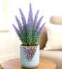 Set Of 6 Purple Plastic Uv Resistant Artificial Flowerss Plants