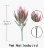 Set Of 4 Pink Plastic Uv Resistant Artificial Flowerss Plants