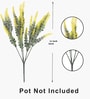 Set Of 4 Yellow Plastic Uv Resistant Artificial Flowerss Plants