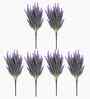 Set Of 6 Purple Plastic Uv Resistant Artificial Flowerss Plants