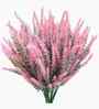 Set Of 6 Pink Plastic Uv Resistant Artificial Flowerss Plants