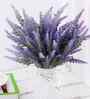 Set Of 4 Purple Plastic Uv Resistant Artificial Flowerss Plants