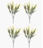 Set Of 4 Yellow Plastic Uv Resistant Artificial Flowerss Plants