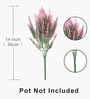 Set Of 6 Pink Plastic Uv Resistant Artificial Flowerss Plants