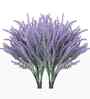Set Of 4 Purple Plastic Uv Resistant Artificial Flowerss Plants