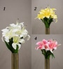 Dark Pink Fabric Artificial Lily Flower Bunch