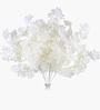 White Plastic 2 Sticks Long Cherry Blossom Branches Artificial Flowers Bunch