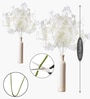 White Plastic 2 Sticks Long Cherry Blossom Branches Artificial Flowers Bunch