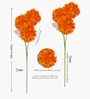 Orange Plastic 2 Sticks Long Chrysanthemum Branches Artificial Flowers Bunch