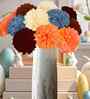 Set Of 4 Multicolor Plastic 2 Sticks Long Chrysanthemum Branches Artificial Flowers Bunch