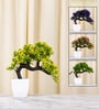 Yellow Fabric Artificial Mini Bonsai Tree with Pot