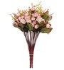 Multicolour Fabric & Plastic Mini Rose Bunch Artificial Flowers