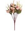 Multicolour Fabric & Plastic Mini Rose Bunch Artificial Flowers