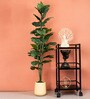 Green Fabric Artificial Monstera Deliciosa Floor Plant with Pot