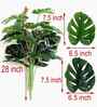 Set Of 4 Green Plastic Palm Plants Artificial Plants