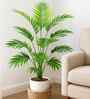 Set Of 4 Green Plastic Palm Plants Artificial Plants