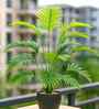 Set Of 4 Green Plastic Palm Plants Artificial Plants