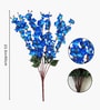 Set Of 4 Blue Plastic 22 Inch Peach Blossom Artificial Flowers Bunch