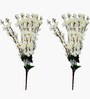 Set Of 2 White Plastic 22 Inch Peach Blossom Artificial Flowers Bunch