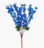 Set Of 4 Blue Plastic 22 Inch Peach Blossom Artificial Flowers Bunch