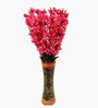 Set Of 4 Red Plastic 22 Inch Peach Blossom Artificial Flowers Bunch